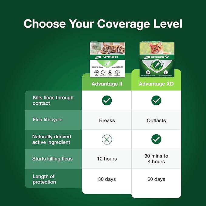 Advantage II Large Cat Vet-Recommended Flea Treatment & Prevention | Cats Over 9 lbs. | 2-Month Supply