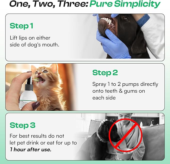 Dog Breath Freshener, Helps Promote Gum Health, Cats & Dogs Plaque and Tartar Remover, Instant Fresh Breath for Dogs & Cats, 6.7 oz