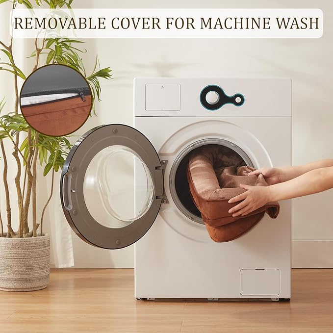 Bedfolks Orthopedic Dog Bed, Waterproof Dog Sofa Bed for Small Dogs & Cats, Egg Foam Pet Couch Bed with Removable Washable Cover and Nonslip Bottom, Brown