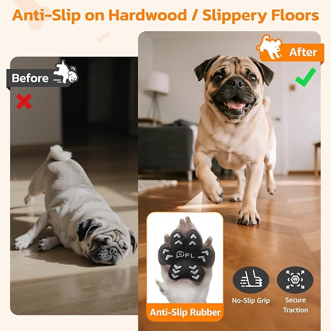 Anti Slip Dog Paw Protector Pads for Senior Dogs, Paw Pads for Dogs Traction, Disposable Self Adhesive Paw Grips for Old Dog on Slippery Hardwood Floor, Black 12 Sets (48pcs) M (11-20lbs)