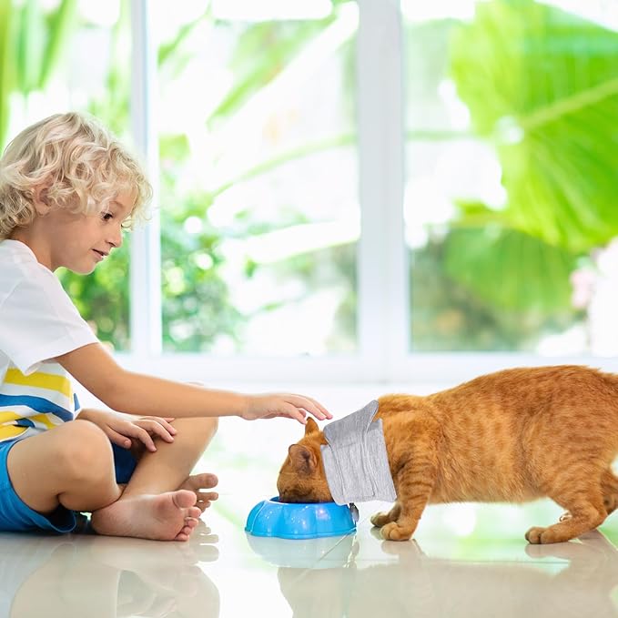 Cat Neck Brace, Breathable & Adjustable Cone Collar After Surgery Recovery Anti-Scratch Anti-Lick Protection, Cat Cone Collar for Small Medium Dogs Puppies Kittens (Grey, S)