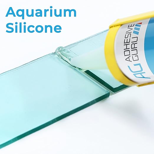 Aquarium Silicone Sealant Clear (2x10.5 floz) 100% Silicone, Waterproof Aquarium Safe, Non-Toxic Fish Tank Glue, Solvent Free, Rapid Curing, Strong Adhesion, Transparent, 2 Pack