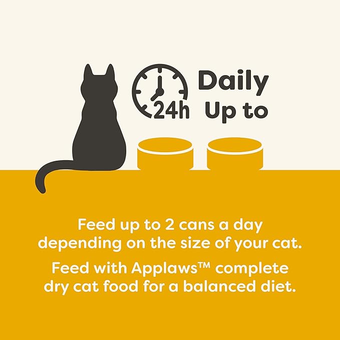 Applaws Wet Cat Food, 24 Count, Limited Ingredient Canned Wet Cat Food, Chicken Breast with Cheese in Broth, 2.47oz Cans