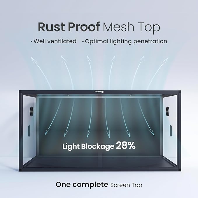 120 Gallon Bearded Dragon Tank,48" x 24" x 24" Reptile Tank with Sliding Door Top Screen Ventilation, Front Opening Reptile Enclosure for Easy Maintenance