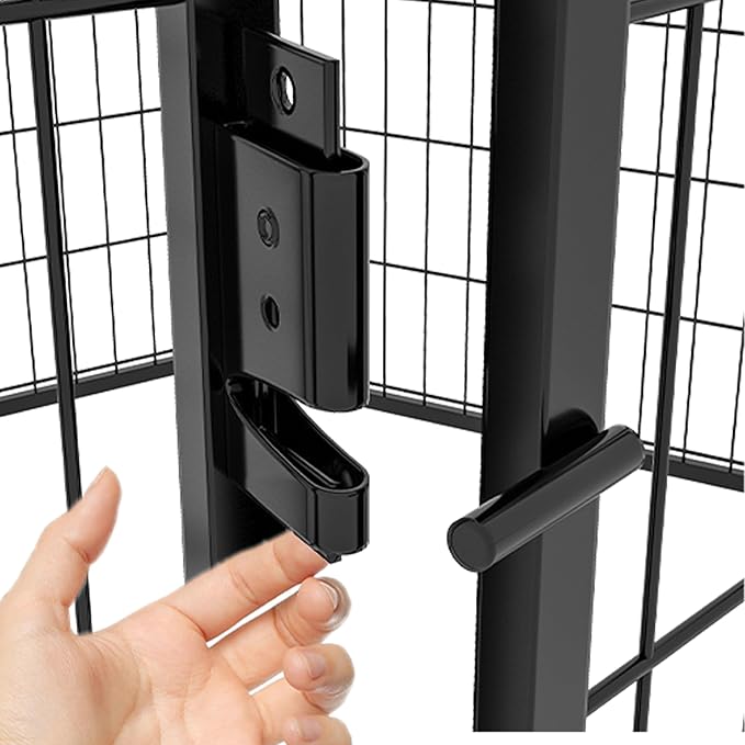 Dog Playpen, Outdoor Dog Fence, 8 Panels, 32" H Dog Pen for Medium/Small Dogs, Heavy Duty Metal Pet Fence with Gate, Portable Dog Fence for RV Camping and Yard (Black)