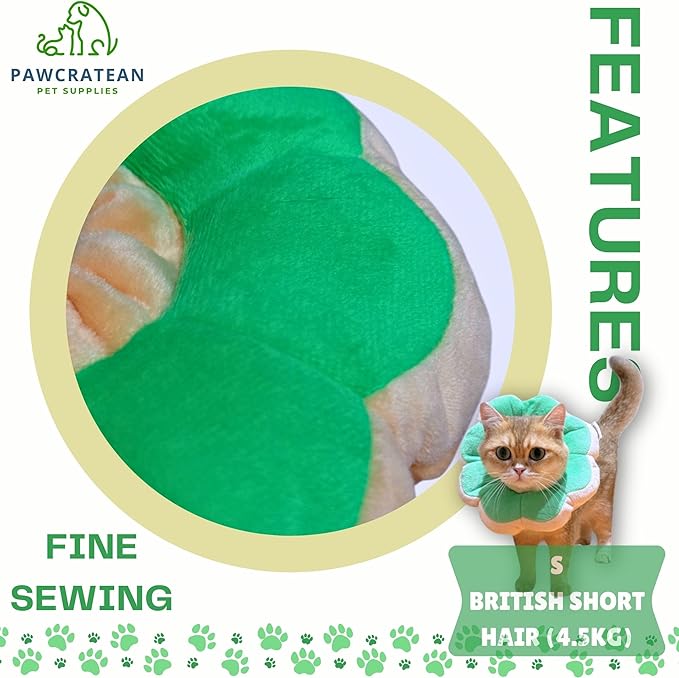 Adjustable Comfy Flower Style Elizabeth Collar for Cats Puppies Soft Recovery Cone Pet Protective Neck Collar (Green, Medium)