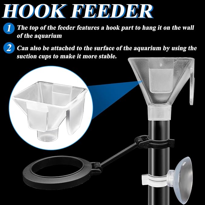 Aquarium Fish Shrimp Feeding Dish Set, Shrimp Feeding Dish Set, Transparent Shrimp Feeding Adjustable Tube with Feeding Ring, Cleaning Brush for Fish Tank and Preventing Food Scattering (Large)