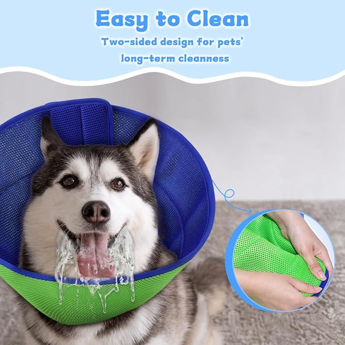 Dog Cone Soft Recovery Collars & Cones After Surgery for Medium Large Dogs, Comfy Ecollars to Stop Licking, Adjustable, Dog Ecollars for Recovery Fabric: Soft Comfort, Ecollars of Shame Alternatives