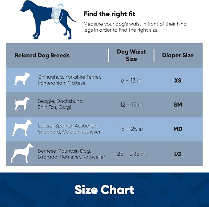 American Kennel Club Male Dog Wrap, Disposable Diapers with Wetness Indicator, Large, 50 Count (Pack of 6)