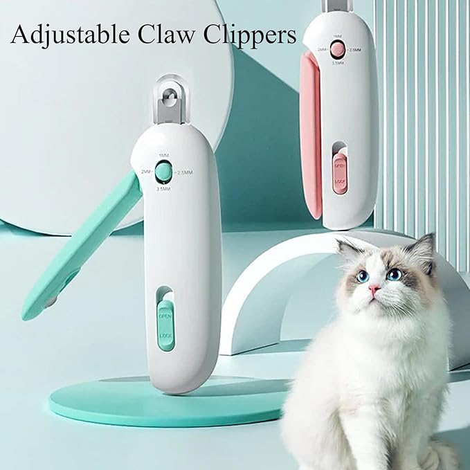 Celery Pets Nail Clippers, Adjustable Claw Clippers for Cats, Round-Hole Trimmer with Dust Storage, Safe Pet Claw Clipper Grooming Tool, Adjustable Nail Cutter for Small Large Cat/Dog (2*Blue)