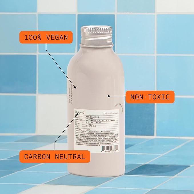 DedCool Pet Shampoo (01 Taunt, 16.9 oz) Tear-Free, for Sensitive Skin, Hypoallergenic, Dry Skin & Itch Relief, Deodorizing Shampoo & Conditioner for Dogs & Cats, Vegan, Clean, Non-Toxic