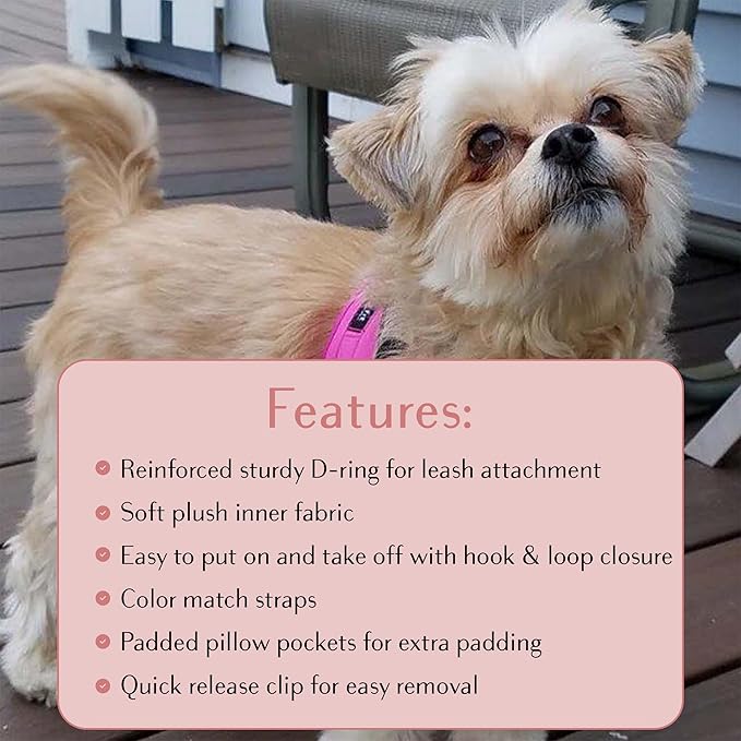Comfort fit Step-in Dog & Puppy Harness - Comfortable All Weather Dog Vest Harness: Adjustable, Soft Padded, Easy to Put-on for Small, Medium-Sized Dogs.