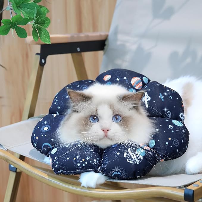 ComSaf Cat Cone Collar Soft, Protective Adjustable Cat Cones to Stop Licking After Surgery, Comfortable Lightweight Elizabethan Collar for Kitten Prevent from Licking Wounds, Not Block Vision