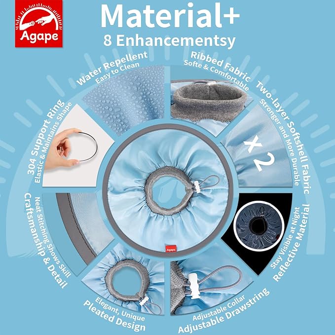 Agape Soft Cat Cone, Lightweight Recovery Collar for Cats to Stop Licking and Scratching After Surgery, Comfy Kitten Cone for Wound Care, Cute E Collar Alternative for Small, Medium, and Large Cats