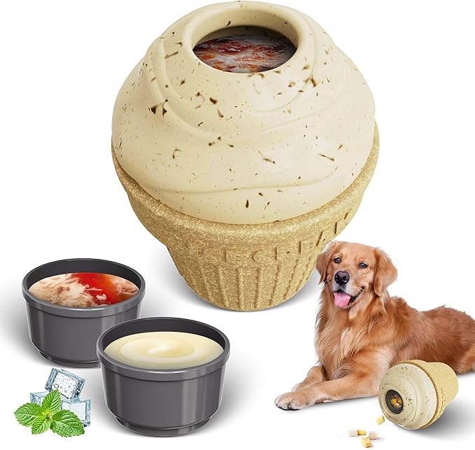 Dog Treat Dispenser Toy Interactive, Frozen Treat Toy Reduces Anxiety, Chew Toys for Aggressive Chewers, Birthday Enrichment Toy, Dog Treat Toys to Keep Them Busy for All Breeds