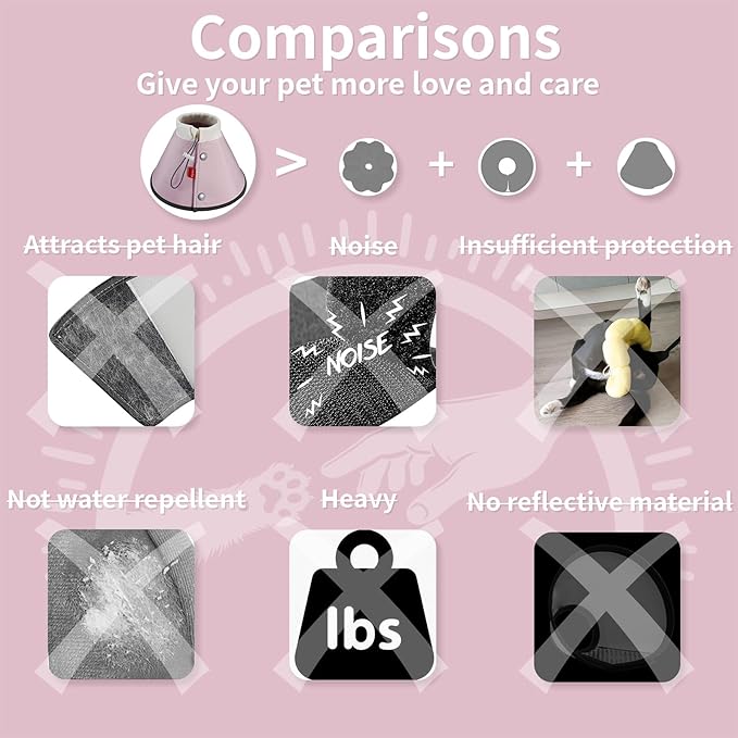 Agape Soft Dog Cone for Small Dogs & Cats, Comfy Dogs Recovery Collar After Surgery, Adjustable E Collar Alternative to Stop Licking, Protective Elizabethan Cones for Pup&Kitty, Comfortable Dog Cones