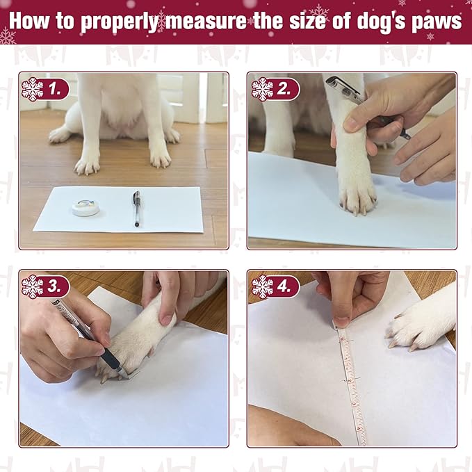 BEAUTYZOO Christmas Winter Anti-Slip Dog Socks with Grips Traction Control for Small Medium Large Dogs, Non Skid Indoor Double Side Pet Paw Protector for Hardwood Floor Wear, Snowflake M