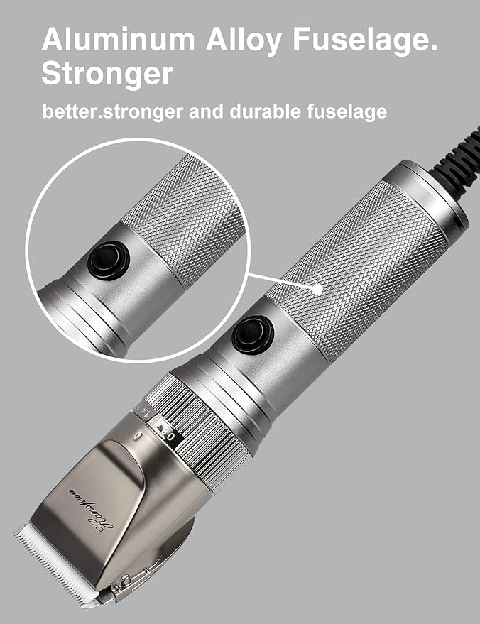 Dog Grooming Clippers High Power Dog Clipper for Thick Heavy Coats Low Noise Plug-in Pet Trimmer Pet Professional Grooming Clippers with Guard Combs Brush for Dogs Cats and Other Animals