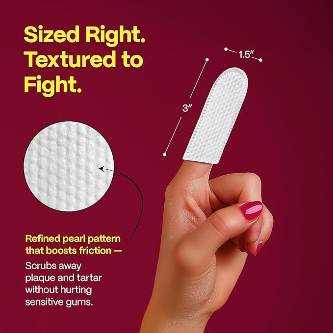 DOCO Dog Teeth Cleaning Wipes Dental Finger Wipes for Cats & Dogs Remove Plaque & Tartar, Freshen Breath, No Rinse, Easy & Effective Pet Tooth Cleaning Kit for Oral Care, Chicken Flavor, 50 Count