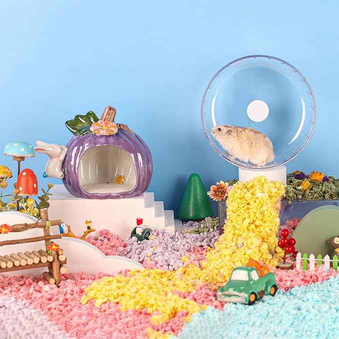 BUCATSTATE Silent Hamster Wheel, 6.7in Exercise Wheel for Gerbil, Dwarf Syrian Hamster, Rat, Mice