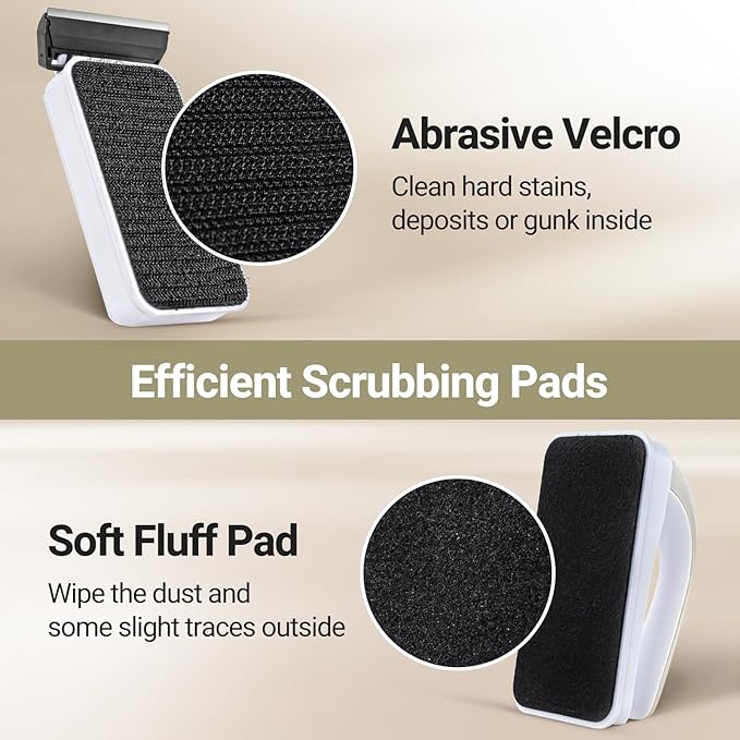 Aquarium Magnet Glass Cleaner, Magnetic Fish Tank Cleaner with Algae Scraper, Double Sided Cleaning Scrubber Brush with Handle, Titanium Blade, Self-Floating, Fit 1/4"-1/2" Thick Glass, Large