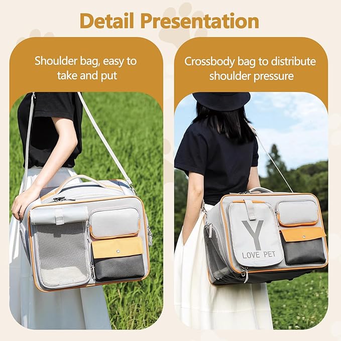 Dog Backpack, Pet Backpack with Upgrade Waist Cushion Design to Better Fit The Waist, Ventilated Soft Cat Backpack for Travel, Hiking, Camping(White)