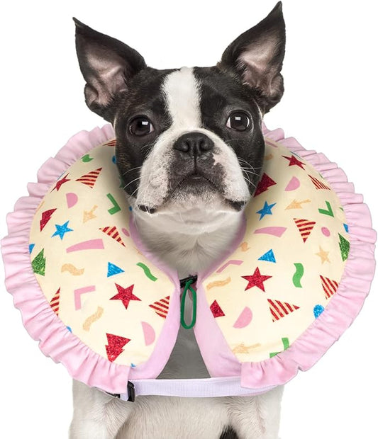CuteBone Inflatable Dog Donut Collar Alternative for Large Dogs After Surgery-Double Adjustable Neck Range P23SO00104L