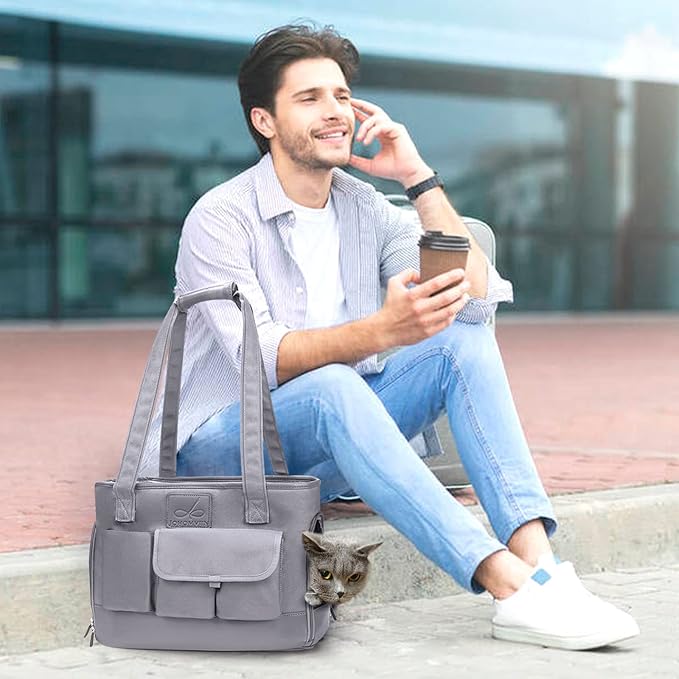 Dog Carrier, Cat Carrier, Pet Carrier, Foldable Waterproof Premium Oxford Cloth Dog Purse, Portable Bag Carrier for Small to Medium Cat and Small Dog