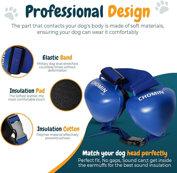 Dog Ear Muffs for Noise Protection, 29dB NRR Dog Earmuffs, Noise Cancelling Headphones for Dogs