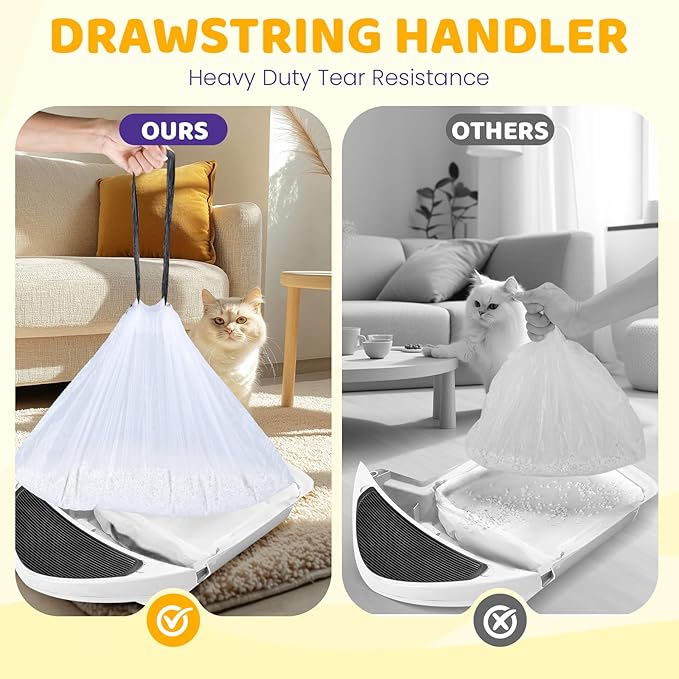 30 Count Cat Litter Liners Large, Jumbo Drawstring Extra Durable Pet Cat Pan Liners Extra-Thick Kitty Litter Box Bag 36" x 19"