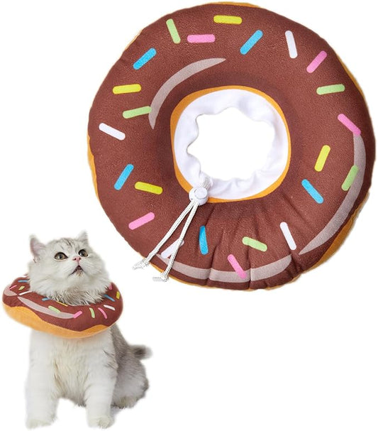 Amakunft Adjustable Cat Cone Collar Soft, Cat Recovery Collar, Cone for Cat After Surgery, Cat Neck Cone, Elizabethan Collar for Cat and Kitten (Donut S (Neck: 5"-10"))
