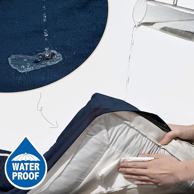 Comfort Expression PV Washable Jumbo Dog Bed for Extra Large Dogs, Waterproof Orthopedic Dog Beds, Jumbo Breed Pet Sofa Couch with Removable Cover & Non-Slip Bottom(Navy Blue)