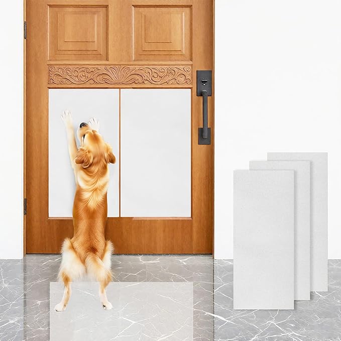 6 PCS Pet Nail Self Adhesive Replacement Emery Paper Fits Most Dog Scratch Pad Cat Litter Box DIY on The Places Where Pets Like to Scratch (10in*17.7in, White)