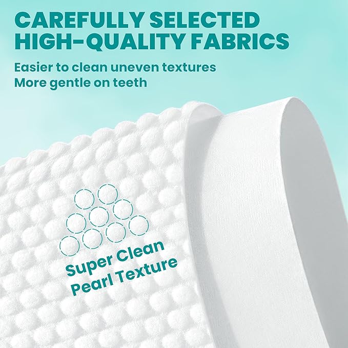 Dental Care Finger Wipes 60 Counts,Teeth Cleaning Finger Wipes for Dogs & Cats,Reduces Plaque & Supports Oral Freshness, Small Animal Stain Removers, Peach Scent