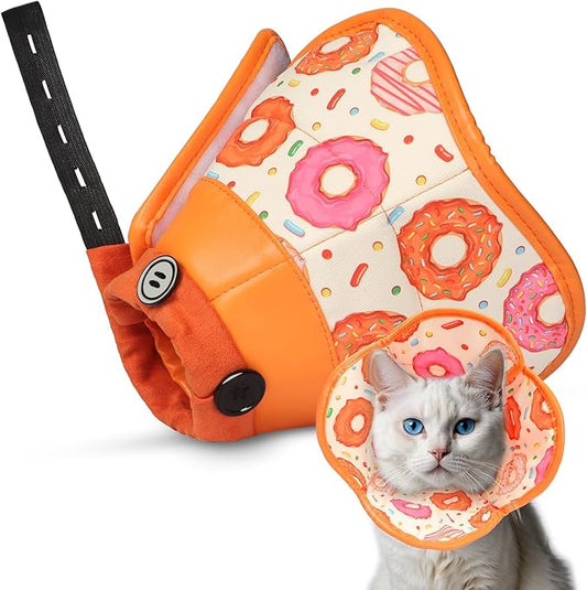 Cat Cone Collar Soft for Wound Healing, Foldable Neck Recovery Cone Anti Licking, Small Adjustable Surgery Cat Head Cone Alternative for Kittens(Size: L)