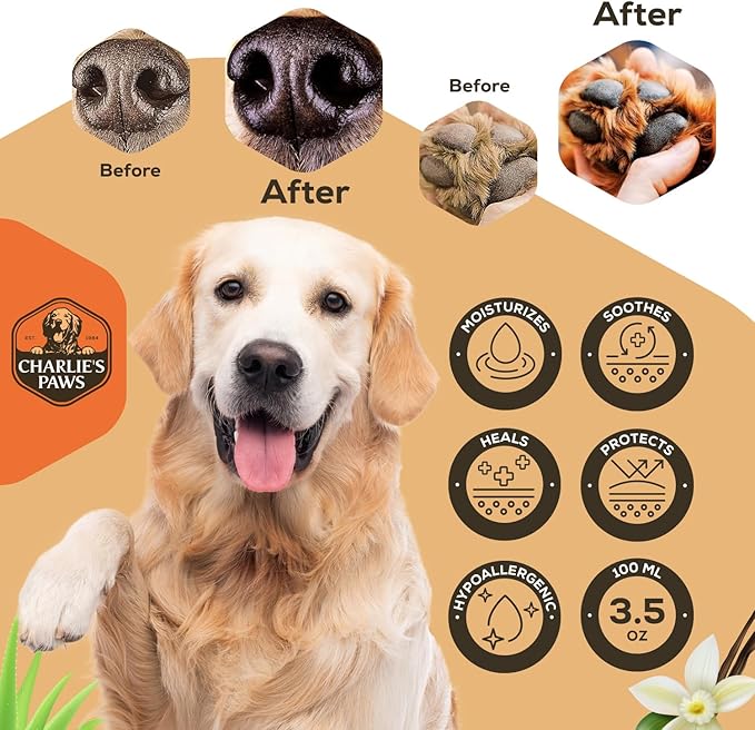 2 Pack Paw Balm 100% Natural Oil Aloe & Vanilla for Dog and Cat Paw Pad Balm Dog Nose Balm Paw Moisturizer Wax for Dog Pet Puppy Protect Dry Cracked Paw Foot Heals Restores Paw Elbows 3.5 Oz