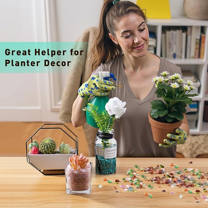 Crystal Chips Polished Crushed Quartz Vase Filler, 0.88 Lb Irregular Shaped Aquarium Gravel Rocks Carnelian Tumbled Gemstones Pebbles for Aquarium, Vase Fillers, Succulent Plants Decor