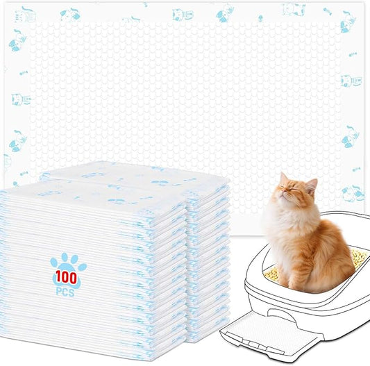 Cat Pads Refills 16.9 x 11.4 inches 100 Count Super Absorbent Pee Pads with Odor Control Compatible with Tidy Cats Breeze Litter System
