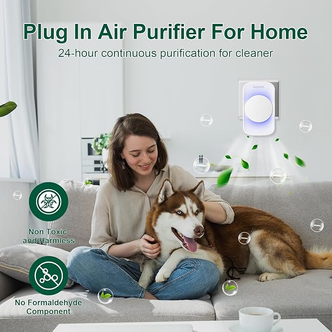 Air Ionizers for Home (4 Pack),Negative Ion Air Filter,Quiet Plug in air fresheners for Bedroom, Office, Kitchen,Garage,Portable Air Purifiers Odor, Smoke Dust, Pets, Mini Air Cleaner White