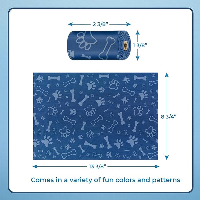 Best Pet Supplies Dog Poop Bags for Waste Refuse Cleanup, Doggy Roll Replacements for Outdoor Puppy Walking and Travel, Leak Proof and Tear Resistant, Thick Plastic - Assorted Colors, 240 Bags