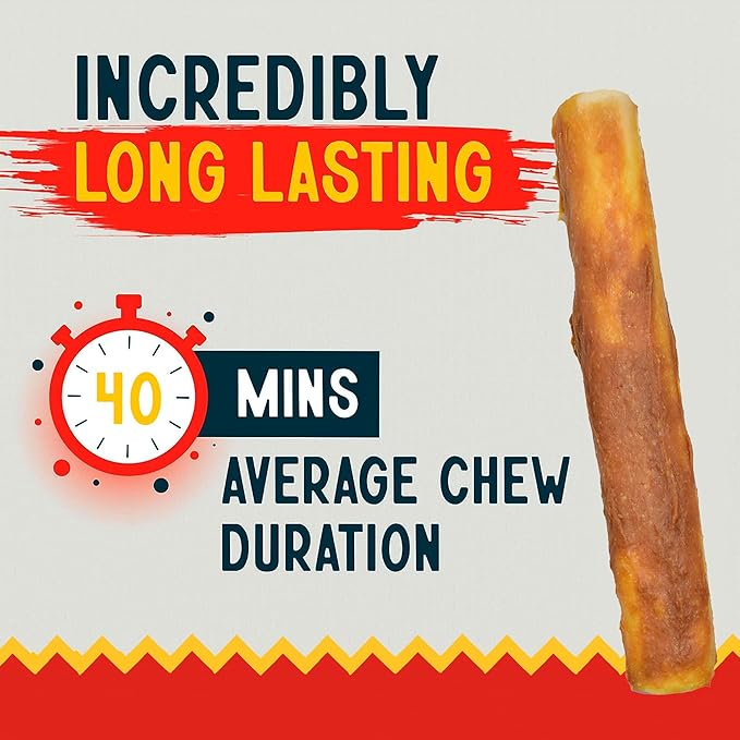 Canine Chews 8-9" Chicken Coated Dog Rawhide Retriever Rolls (25 Pack) - Chicken Rawhide Bones for Large Dogs - 100% USA-Sourced Chicken Coated Dog Rawhide Chews - Healthy Dog Dental Chew Rawhides