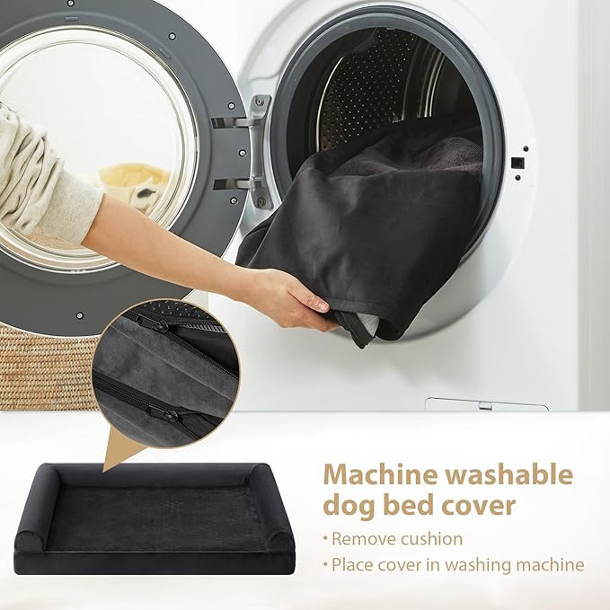 BFPETHOME XL Dog Beds for Extra Large Dogs, XL Dog Bed, Extra Large Dogs Bed Washable, Jumbo with Removable Cover, Waterproof Lining and Nonskid Bottom, Egg-Crate Foam Pet Sofa