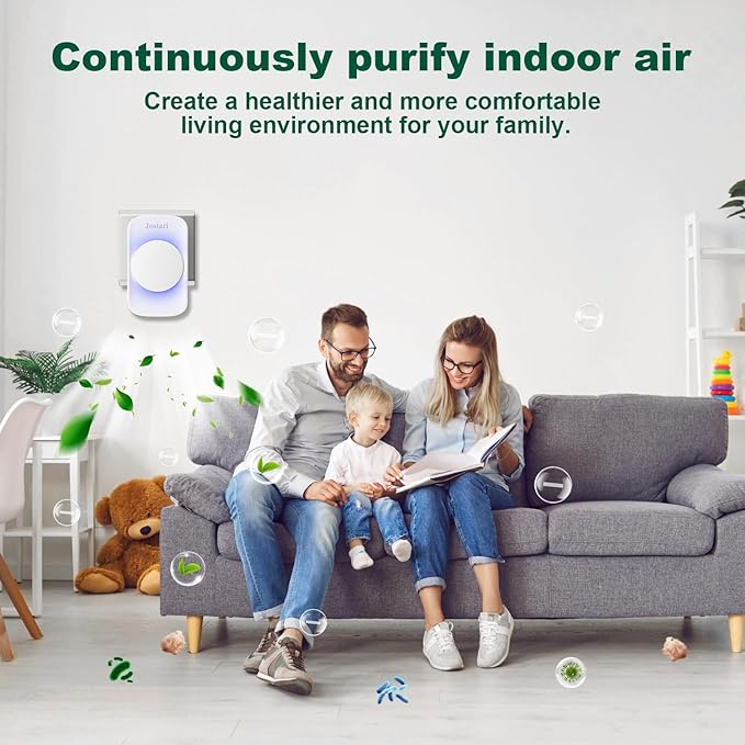 Air Ionizers for Home (6 Pack),Negative Ion Air Filter,Quiet Plug in air fresheners for Bedroom, Office, Kitchen,Garage,Portable Air Purifiers Odor, Smoke Dust, Pets, Mini Air Cleaner White