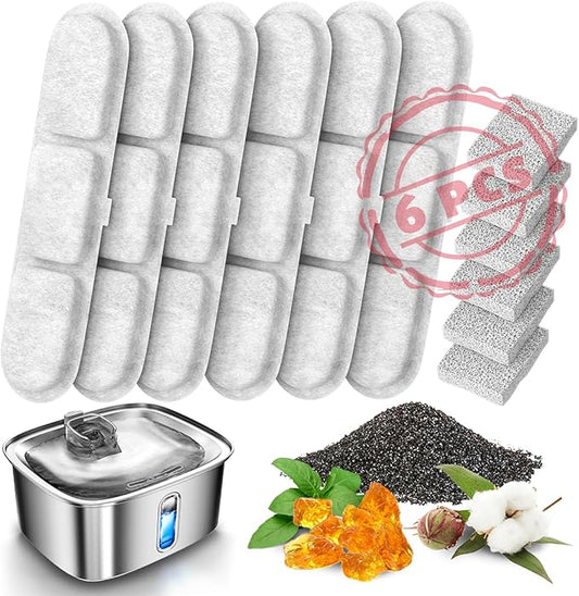 Dog Water Fountain for Large Dogs, 9L/2.4Gal Stainless Steel Dog Fountain with Visible Window & Filtration, Automatic Pet Water Bowl Dispenser Indoor, for All Dogs and Multi-Pet (Filters)