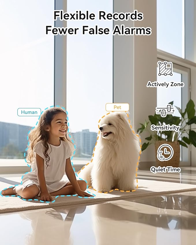 blurams 2K Pet Camera, Cameras for Home Security with One-Touch Call, Indoor Camera w/Color Night Vision, Motion Tracking, Cloud & SD Card Storage (2Pack)