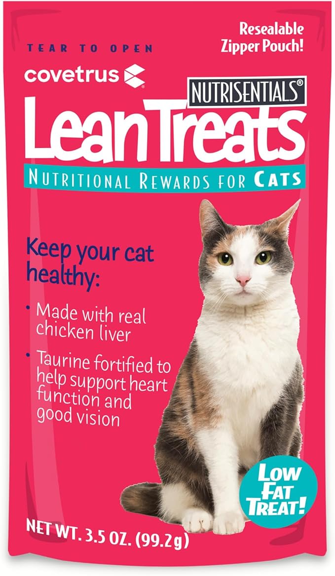 Covetrus Nutrisential Lean Treats for Cats - Soft Cat Treats for Small, Medium, Large Cats - Nutritional Low Fat Bite Size - Chicken Flavor - 10 Pack - 3.5oz