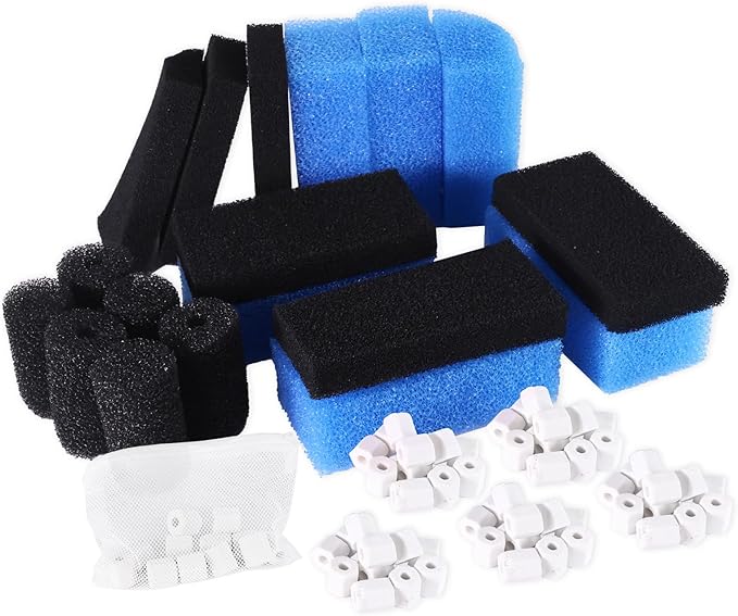 6 Sets of Upgraded Three-Stage Filtration Fish Tank Filter, Fit for AquaClear 50 Powerful Filters, Fish Tank Filter Replacement and Maintenance Kits for 20- to 50-Gallon Aquariums