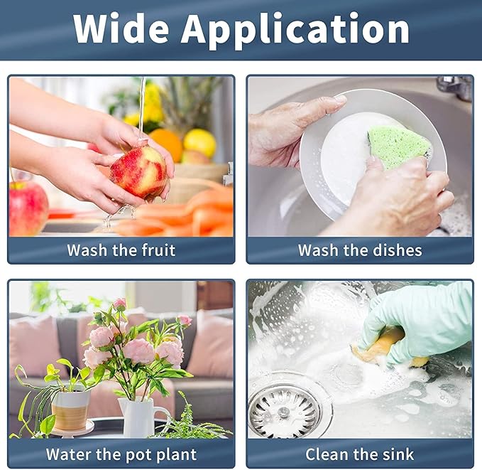 CECEFIN Kitchen Sink Sprayer Hose Attachment for Faucet, Kitchen Faucet Head Replacement w/ 79" Recoil Hose and Holder, Pressurized Water Saving Aerator & Diverter Valve, Faucet Sprayer Attachment Set