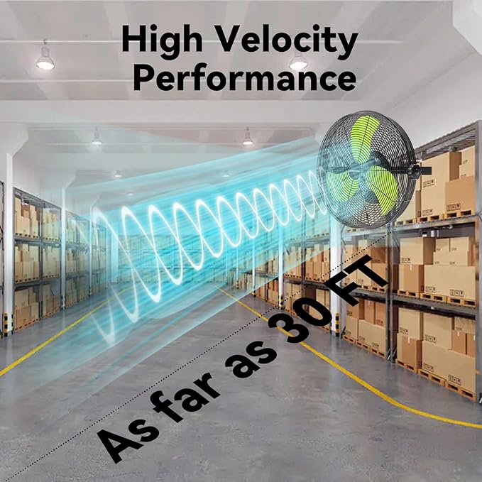 14 Inch Wall Fan Pro Series - Waterproof Motor High Velocity Wall Mount Fans for Commercial, Residential, Warehouse, Covered Patio, Shop, Garage, Barn 3 Speed 3000 CFM UL Safety Listed
