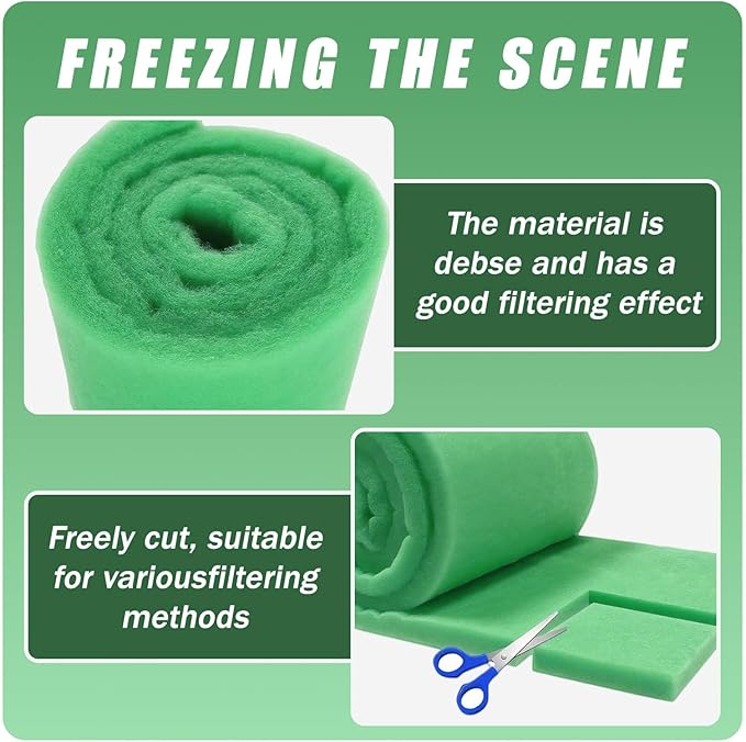 2PC Aquarium Filter Media Floss - 12"x78" (13ft per Roll) Total 12ft - 1" Thick Premium Polyester Filter Pad for Fish Tank - Mechanical Filtration, Crystal Clear Water, Fits Most Filters